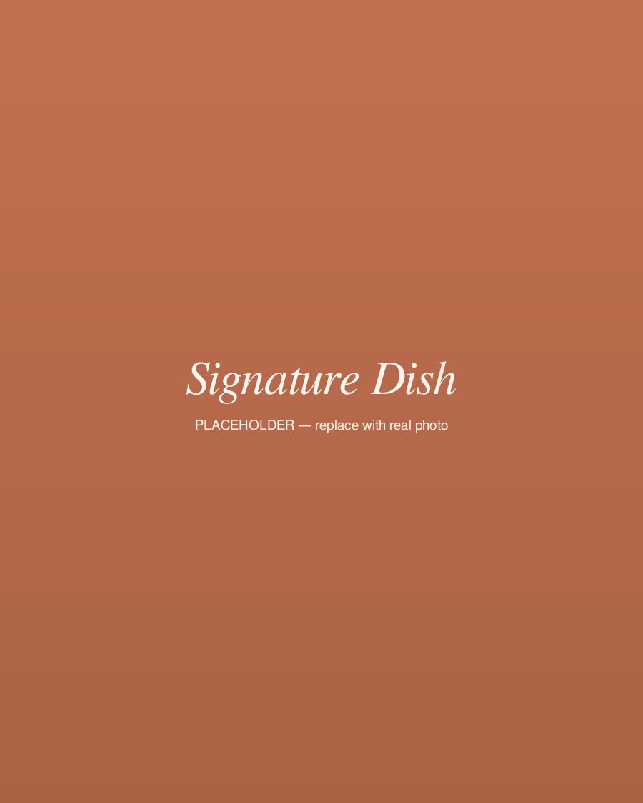 Signature seasonal dish, plated